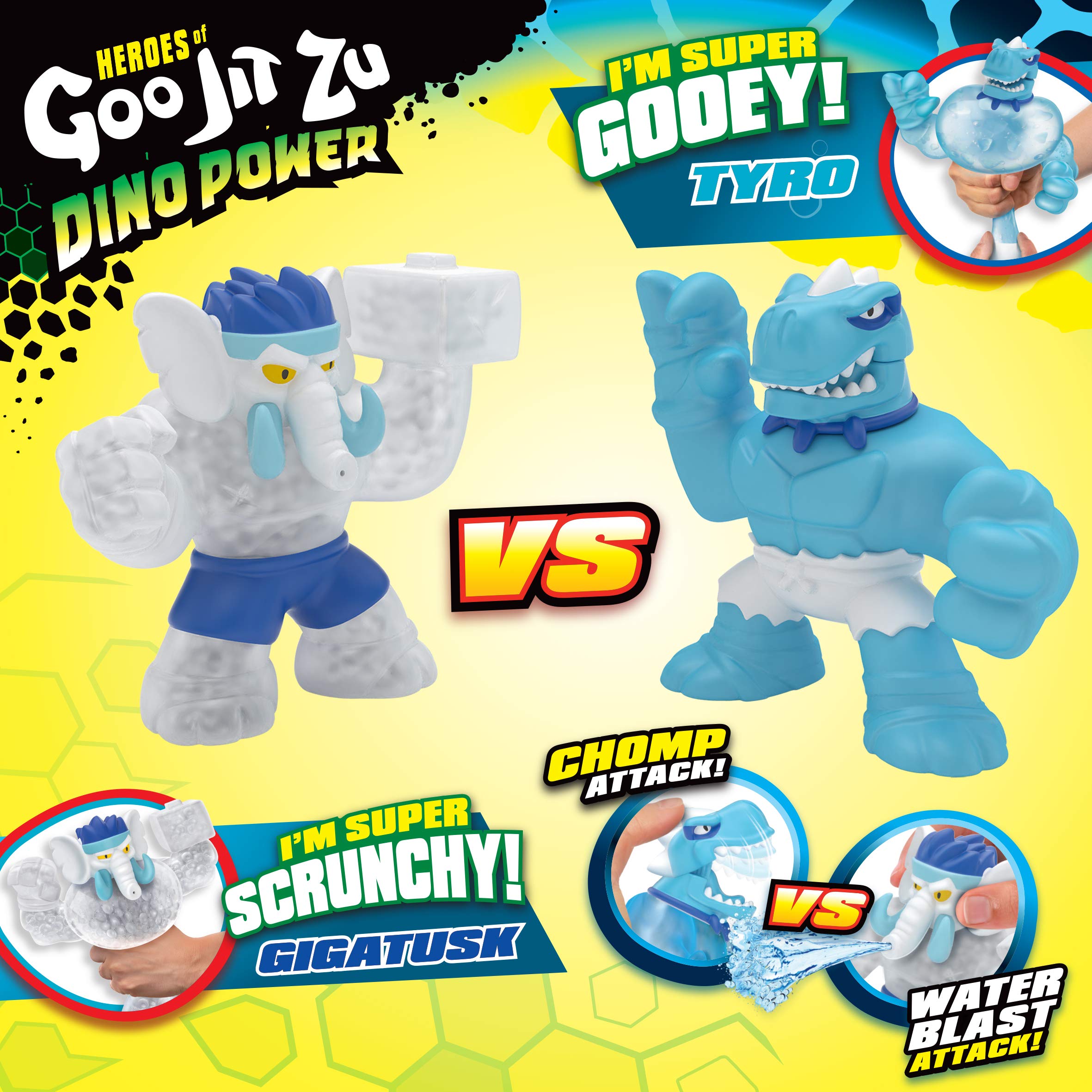 yummy.U 　goo jit zu dino power セット Paketi Karşı Paketi Karşı Goo Jit Zu Dino Power Heroes - 2 Aksiyon